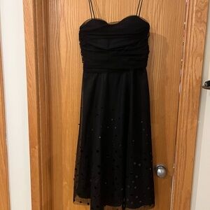 Jessica Howard Black Cocktail Sundress Sweetheart Neckline
